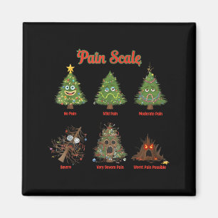 Pain Scale Snowman Nurse Christmas Tree Snow Pajam Magnet