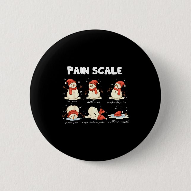 Pain Scale Snowman Nurse Christmas Xmas Snow Pajam 6 Cm Round Badge (Front)