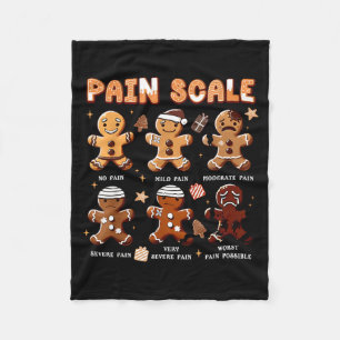 Pain Scale Snowman Nurse Christmas Xmas Snow Pajam Fleece Blanket