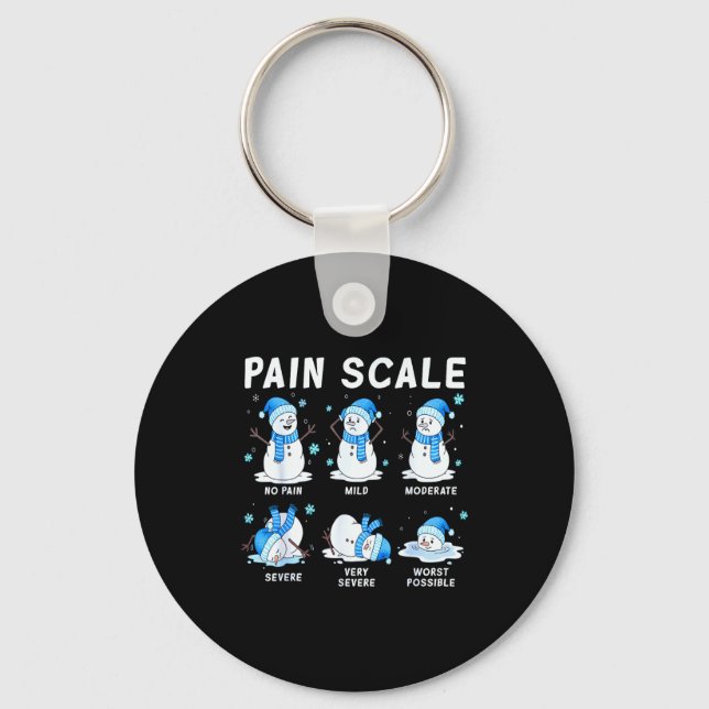 Pain Scale Snowman Nurse Christmas Xmas Snow Pajam Key Ring (Front)