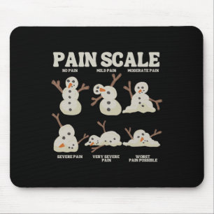 Pain Scale Snowman Nurse Christmas Xmas Snow Pajam Mouse Pad