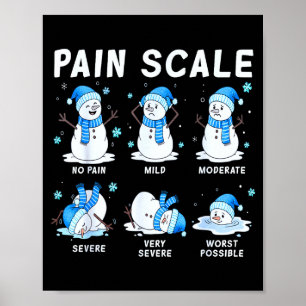 Pain Scale Snowman Nurse Christmas Xmas Snow Pajam Poster