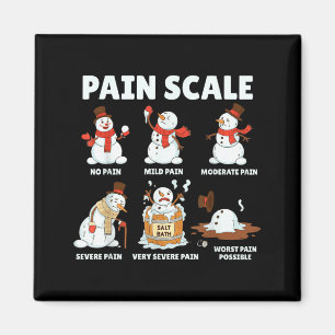 Pain Scale Snowman Xmas Funny Nurse Christmas Icu  Magnet