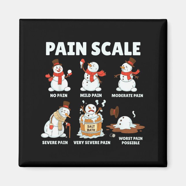 Pain Scale Snowman Xmas Funny Nurse Christmas Icu  Magnet (Front)