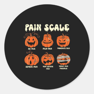 Pain Scale Soky Pumpkin Fall Halloween Trauma Nurs Classic Round Sticker