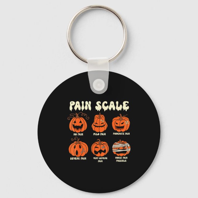 Pain Scale Soky Pumpkin Fall Halloween Trauma Nurs Key Ring (Front)