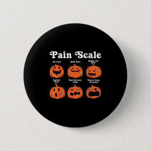 Pain Scale Spooky Pumpkin Fall Halloween Trauma Nu 6 Cm Round Badge