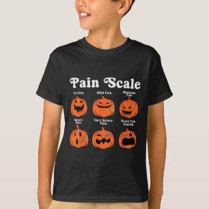 Pain Scale Spooky Pumpkin Fall Halloween Trauma Nu T-Shirt