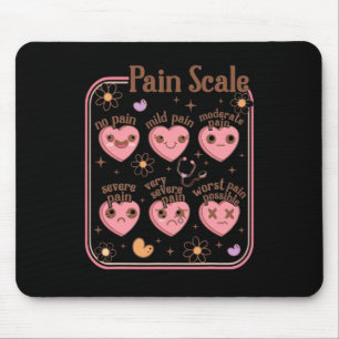 Pain Scale Valentine Funny Christmas Icu Nurse Hol Mouse Pad