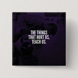 Pain - Workout Inspirational Words - Kettlebell 15 Cm Square Badge