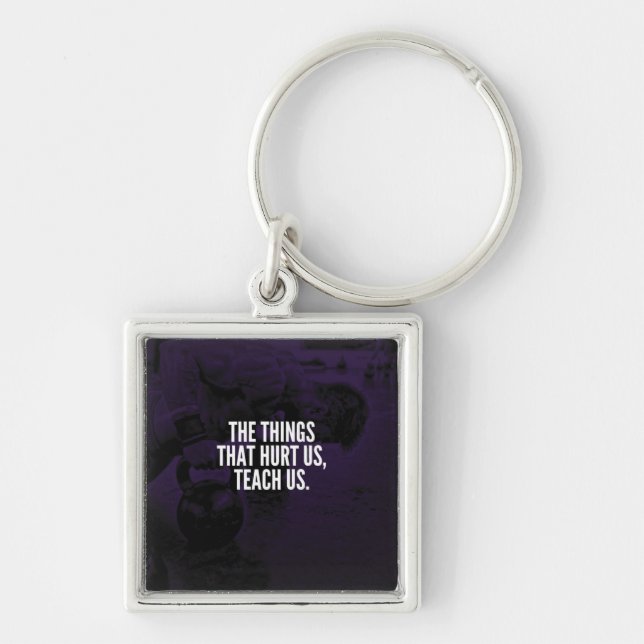 Pain - Workout Inspirational Words - Kettlebell Key Ring (Front)