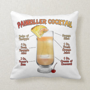 PAINKILLER Cocktail Recipe Art Cushion