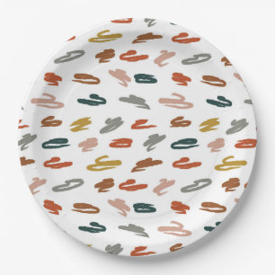 Paint Abstract Pattern Paper Plate