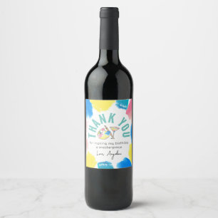 Paint and Sip Birthday Wine Party Favour Thank You Label