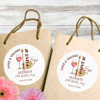 Paint and sip wine and art themed party favours