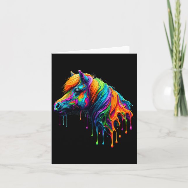 Paint Art Miniature Horse Horseback Riding Equestr Card (Front)