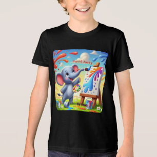Paint Away the Stress – Colourful Elephant Art Tri-Blend Shirt