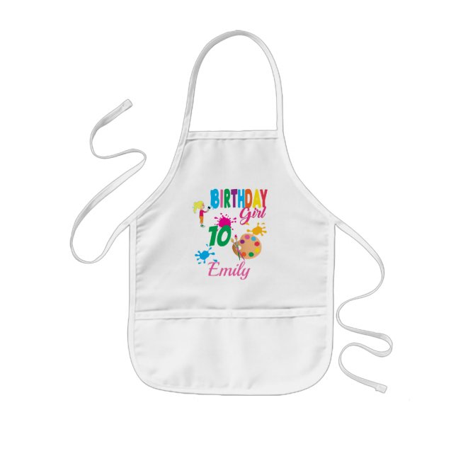 Paint Birthday Art  Create Party Theme Custom  Kids Apron (Front)