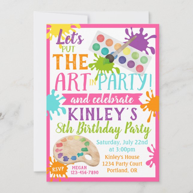 Paint BIrthday Invitation (Front)