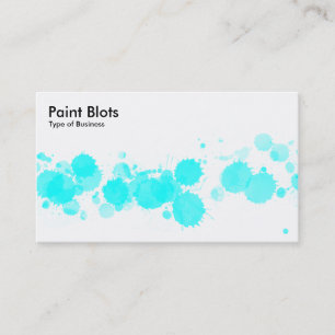 Paint Blots - Cyan on White Business Card