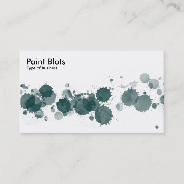 Paint Blots - Dk Green Business Card (Front)