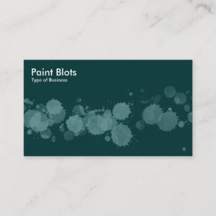 Paint Blots - Ocean Green on Dk Green Business Card