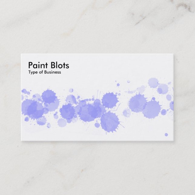 Paint Blots - Pastel Blue Business Card (Front)
