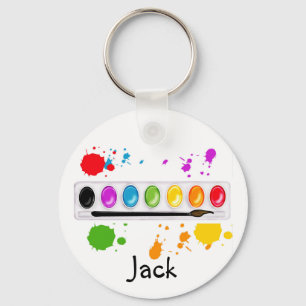 paint box with splatters key ring