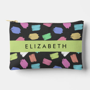 Paint Brush, Colourful Brush Strokes, Your Name Accessory Pouch