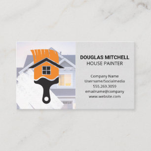 Paint Brush Home Logo   Carpentry Business Card