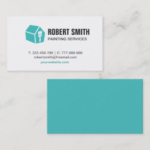 Paint Brush House Icon Logo Painting Business Card