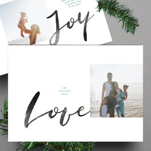 Paint Brush LOVE   Photo Frame   Minimalist JOY  Holiday Card