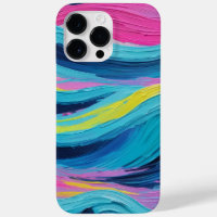 Paint Brush Stroke Abstract Ocean Waves Neon Colou