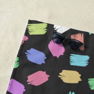 Paint Brush Strokes, Colourful Brush Strokes Beach Towel