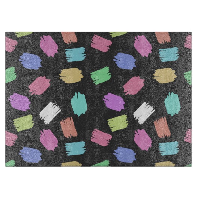 Paint Brush Strokes, Colourful Brush Strokes Cutting Board (Front)