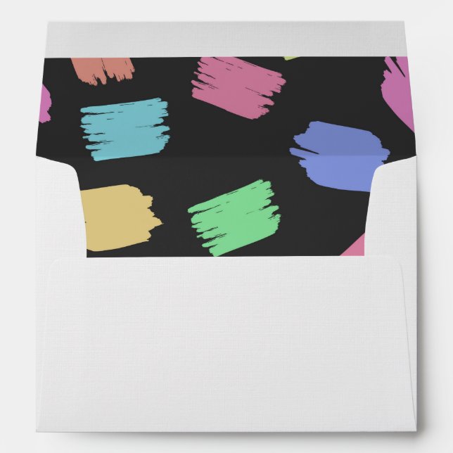Paint Brush Strokes, Colourful Brush Strokes Envelope (Back (Bottom))