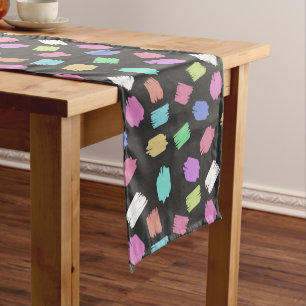 Paint Brush Strokes, Colourful Brush Strokes Medium Table Runner
