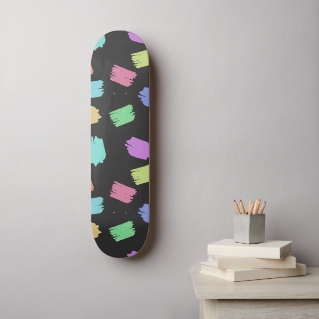 Paint Brush Strokes, Colourful Brush Strokes Skateboard (Wall Art)