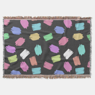 Paint Brush Strokes, Colourful Brush Strokes Throw Blanket