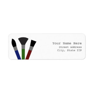 Paint Brushes Address Label