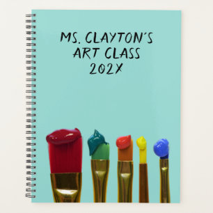 Paint Brushes Art Class Yearly Planner Teacher