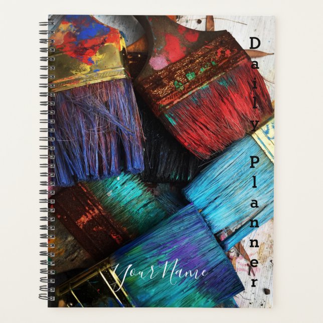Paint Brushes Daily Planner- HAMbWG Planner (Front)