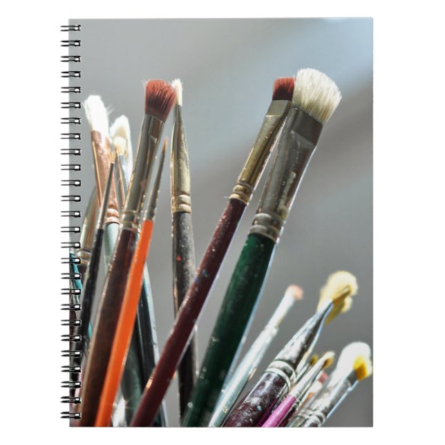 Paint brushes drying in the sunlight notebook (Front)