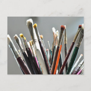 Paint brushes in the sunlight postcard