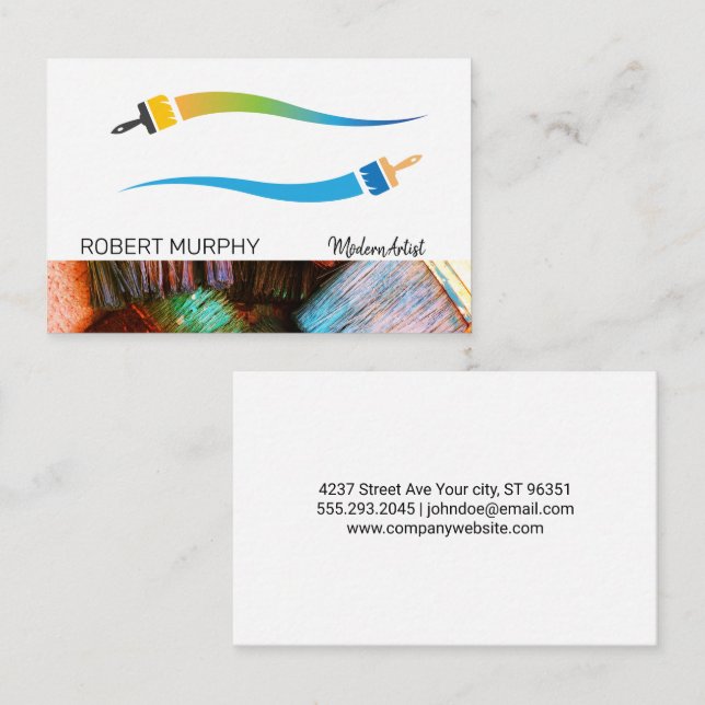 Paint Brushes Logo | Artistic Business Card (Front/Back)