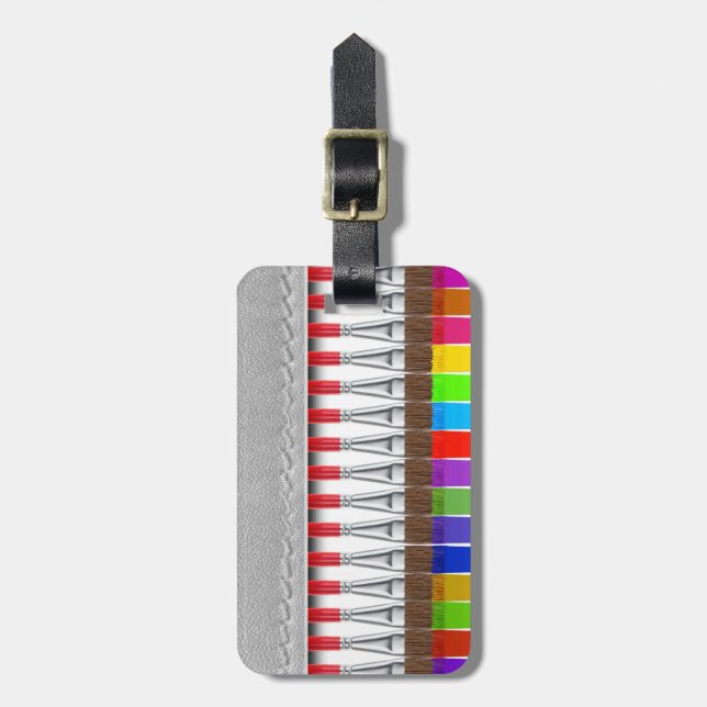 Paint Brushes Luggage Tag (Front Vertical)