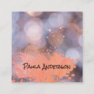 Paint Brushes   Spatter   Bokeh   Photography Square Business Card