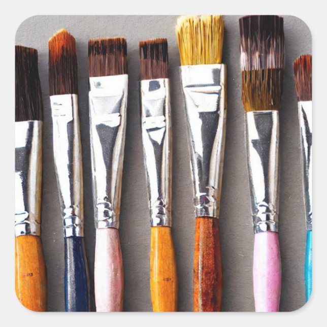 Paint Brushes Square Sticker (Front)