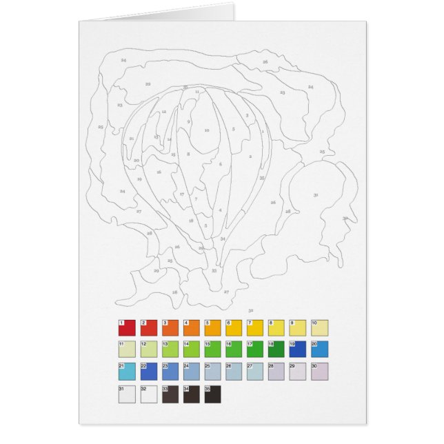 Paint by Numbers Card: Balloon (Front)
