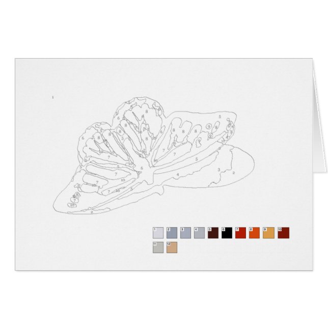 Paint by Numbers Card: Butterfly (Front Horizontal)